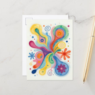 Carte Postale Motifs Abstraits Colorés