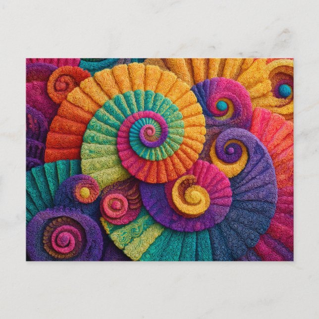 Carte Postale Motifs Abstraits en Spirale Vibrants (Devant)