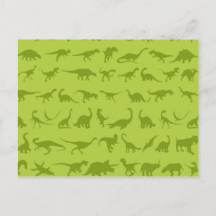 Carte Postale Motifs de dinosaures verts mignons pour les garçon