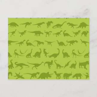 Carte Postale Motifs de dinosaures verts mignons pour les garçon