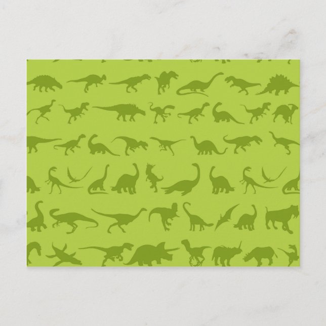 Carte Postale Motifs de dinosaures verts mignons pour les garçon (Devant)
