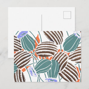 Carte Postale Motifs de fleurs vintage A Petit
