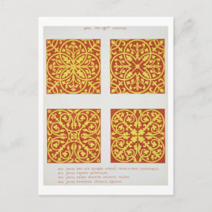 Carte Postale motifs de tuiles du 13ème siècle, illustration de
