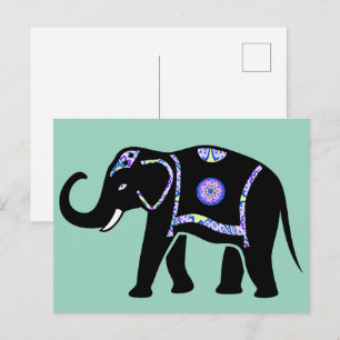 Carte Postale Motifs décoratifs abstraits d'éléphant animal