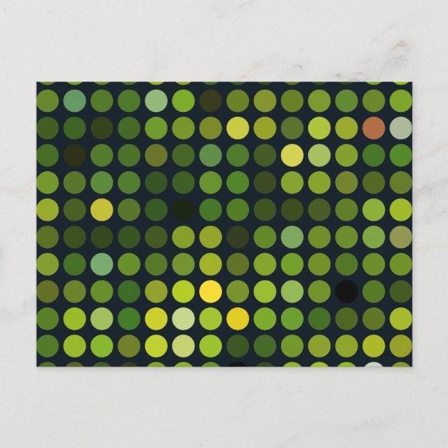 Carte Postale Motifs géométriques | Cercles verts (Devant)