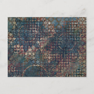 Carte Postale Motifs grungy avec des patchwork de Textures