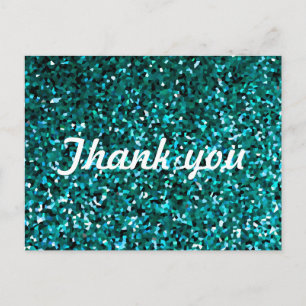 Carte Postale Motifs Pailletés Merci Paillettes Bleues Brillante