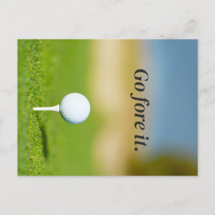 Carte postale motivante de golf avec un jeu de mot