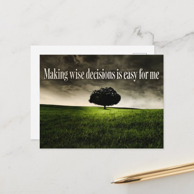 Carte Postale Motivation Affirmation (Devant/Arrière en situation)