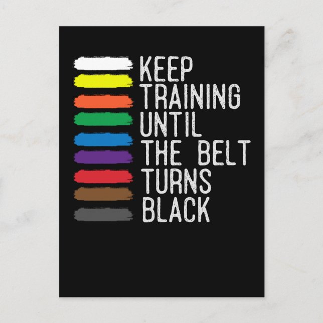 Carte Postale Motivation Ceinture Noire Taekwondo Jiu Jitsu Kara (Devant)