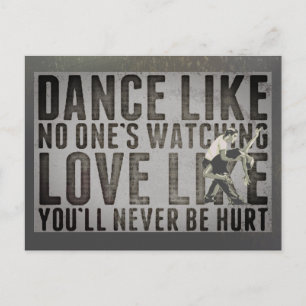 Carte Postale Motivation Danser Couple Slogan