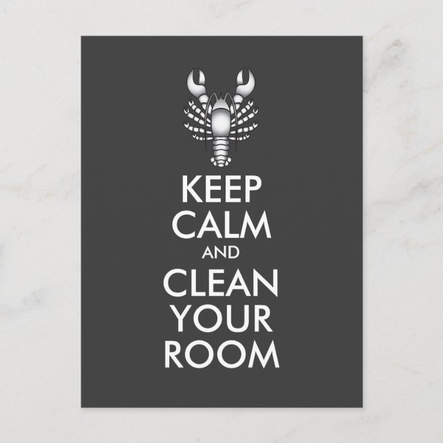 Carte Postale Motivation Jordan Peterson Garder calme Propre Cha (Devant)