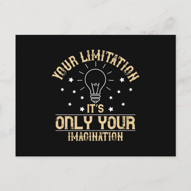 Carte Postale Motivation - La limitation est l'imagination (Devant)