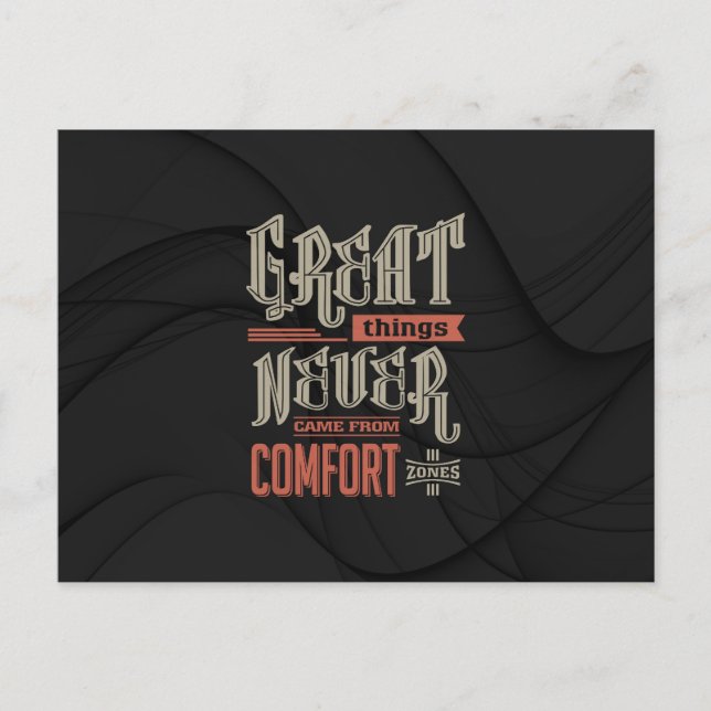 Carte Postale Motivation - Les grandes choses jamais (Devant)