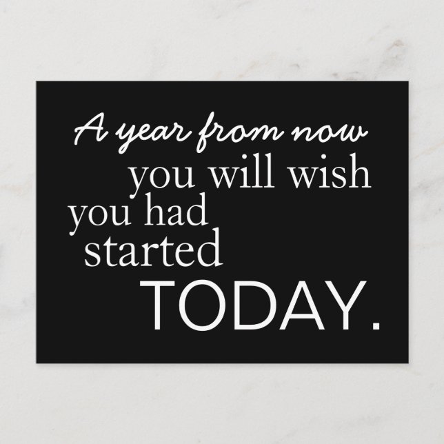 Carte Postale Motivation Start Today (Devant)
