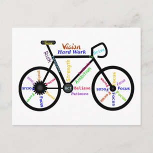 Carte Postale Motivational Bike, Cycle, Vélo, Mots Sport