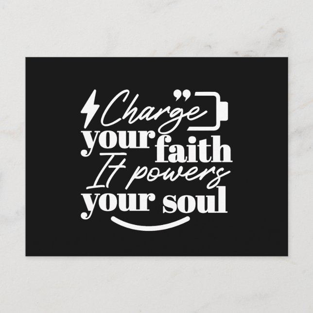 Carte Postale Motivational Christian Quote – Charge Your Faith (Devant)