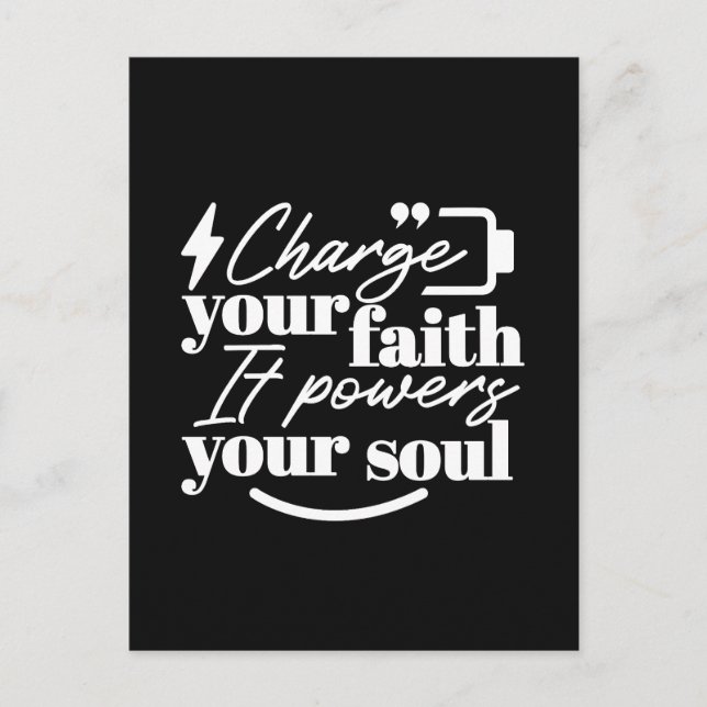 Carte Postale Motivational Christian Quote – Charge Your Faith (Devant)