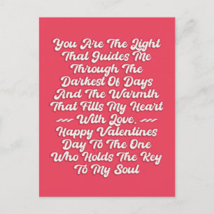 Carte Postale Motivational Happy Valentines Day cite des propos