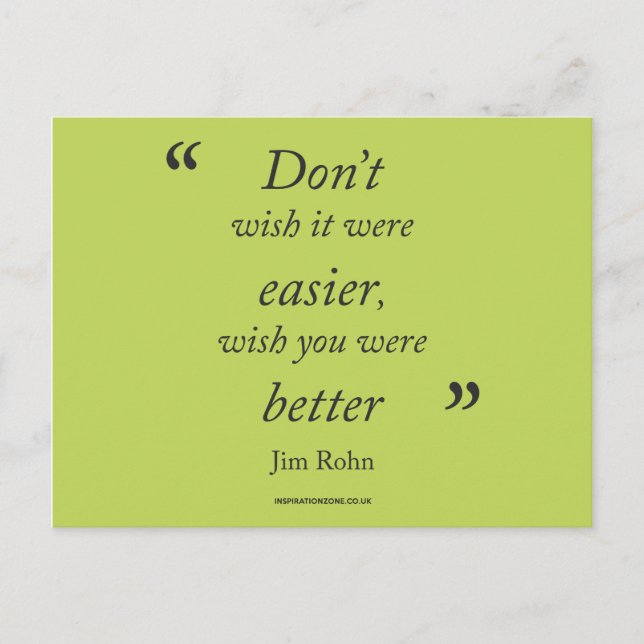 Carte postale 'Motivational Jim Rohn Citation' (Devant)