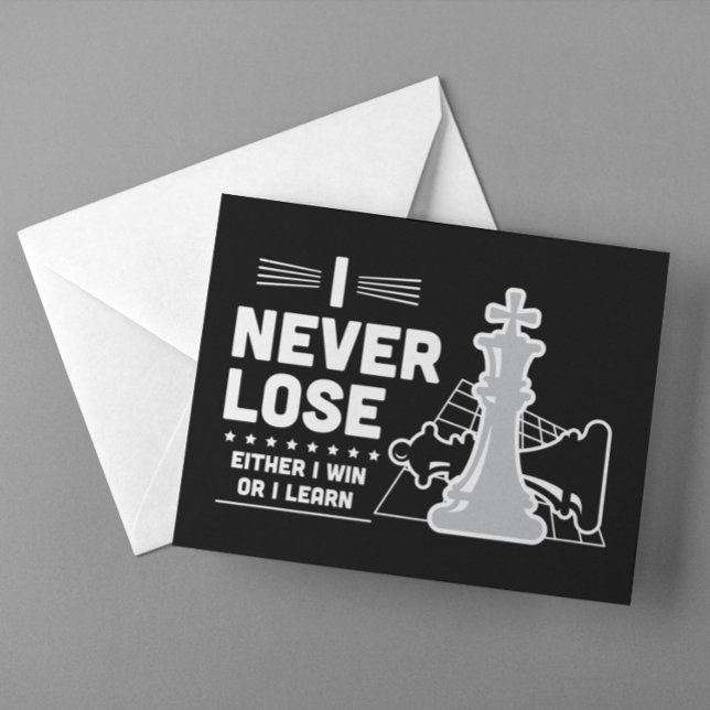 Carte Postale Motivational Never Lose Chess Quote  (Motivational Never Lose Chess Quote Postcard)