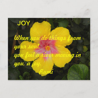 Carte postale motivationnelle JOY Fleur tropicale