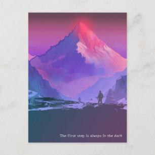 Carte postale motivationnelle minimaliste Alpenglo