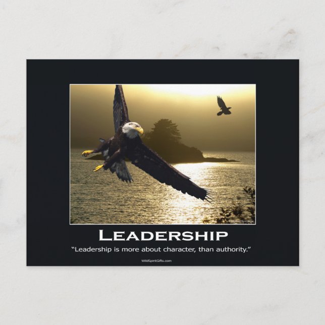 Carte postale Motivative de l'aigle à tête plate (Devant)
