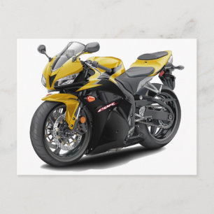 Carte Postale Moto CBR 600 Jaune-Noir