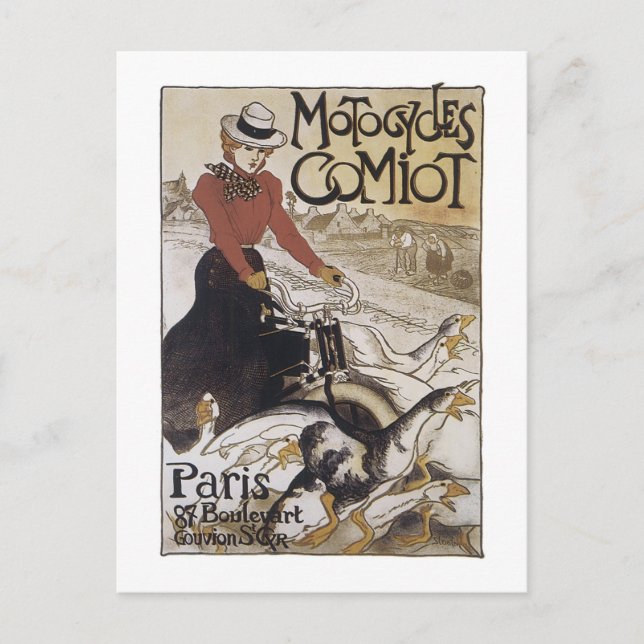 Carte Postale Moto Comiot Paris (Devant)