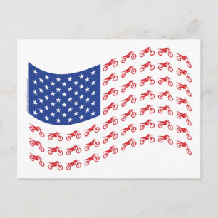 Carte Postale mOTO-cROSS-dRAPEAU-vAGUE