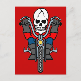 Carte Postale Moto et crâne