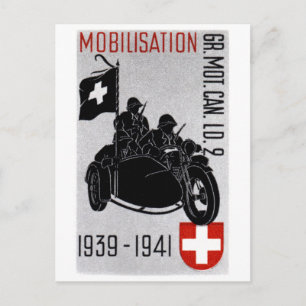 Carte Postale Moto Recon Suisse 2ème guerre mondiale