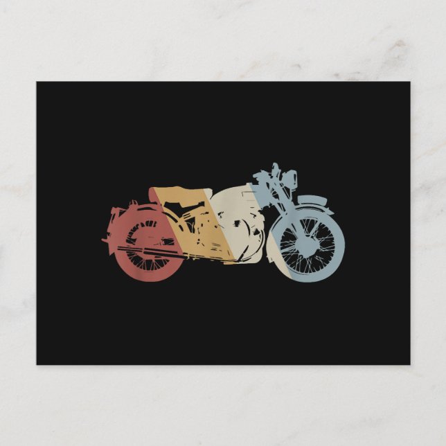Carte Postale Moto style rétro Vintage (Devant)