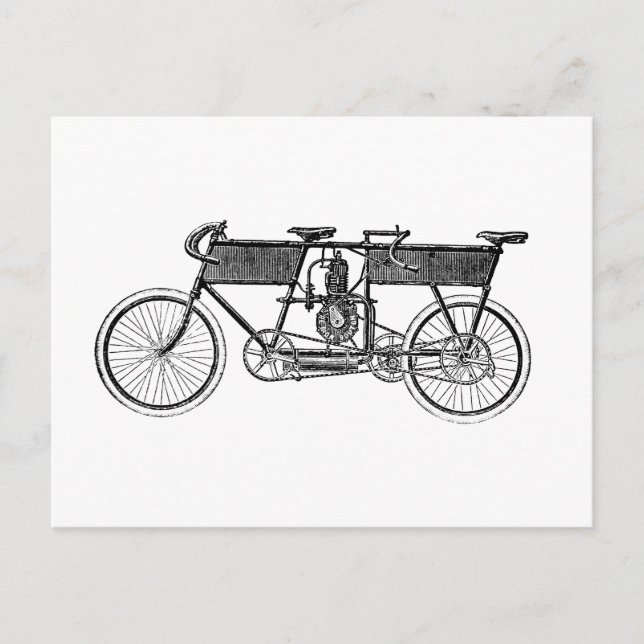 Carte Postale Moto victorienne vintage (Devant)