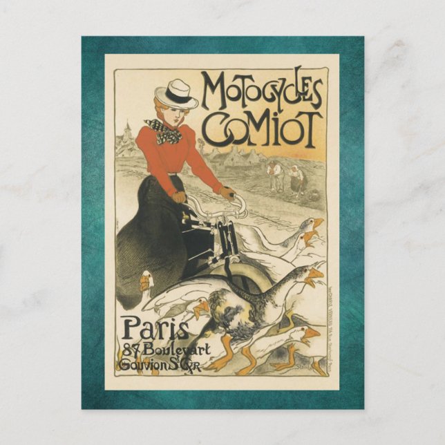 Carte Postale Motocycles Comiot Par Theophile Alexandre Steinlen (Devant)