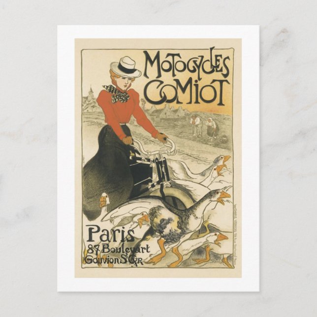 Carte Postale Motocycles Comiot Par Theophile Alexandre Steinlen (Devant)