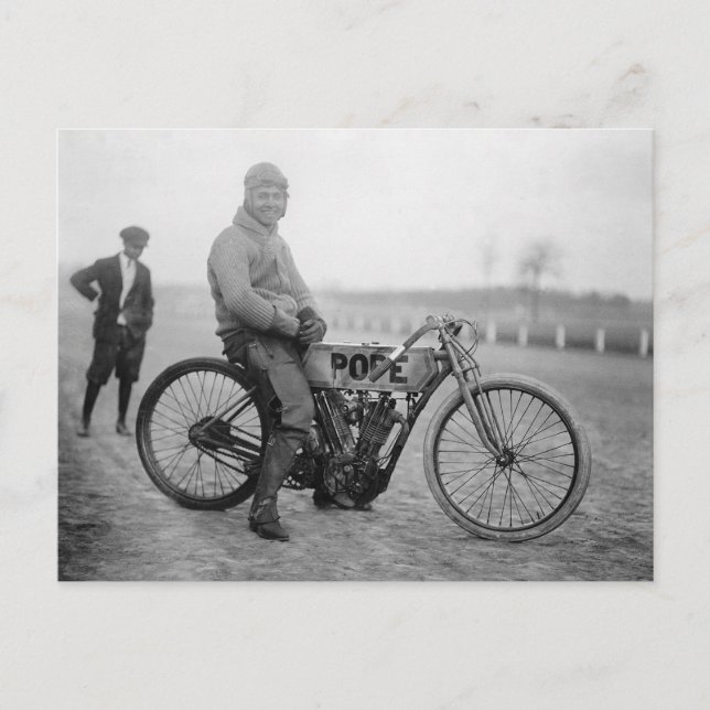 Carte Postale Motocycliste du pape, 1915 (Devant)