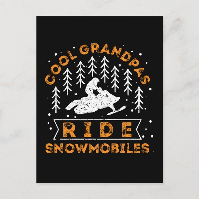 Carte Postale Motoneige - Grandpas Cool Circuler Motoneiges (Devant)