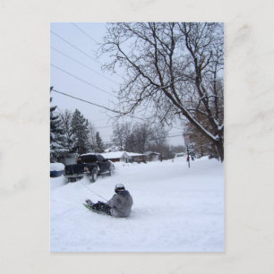 Carte Postale motoneige plaisir hiver