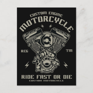 Carte Postale Motorcycle Moteur Personnalisé Circuler Rapidement
