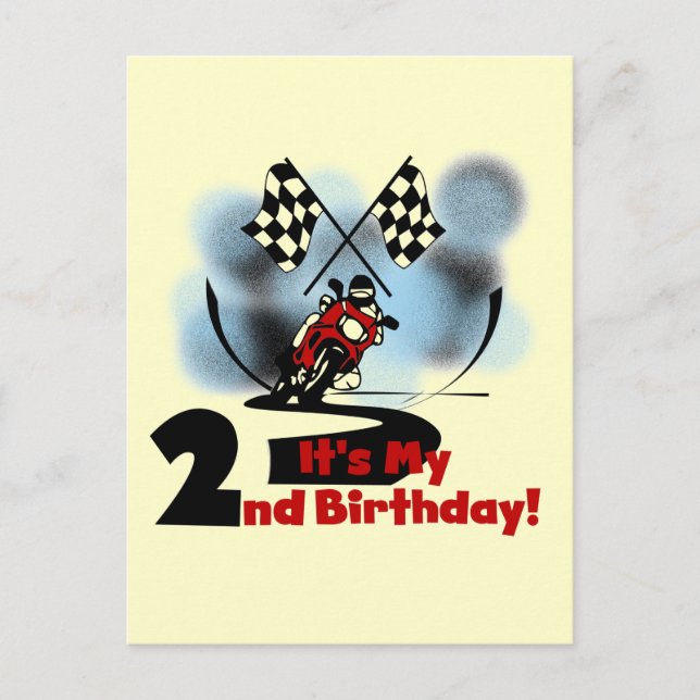 Carte Postale Motorcycle Racing 2e Anniversaire Tshirts et cadea (Devant)
