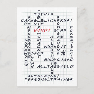 Carte Postale Mots-croisés bloqués <3