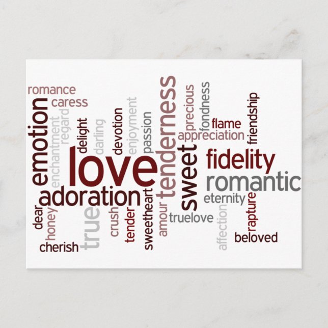 Carte Postale Mots d'amour (Devant)