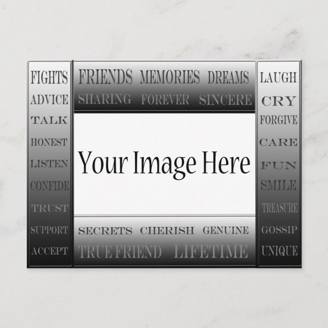 Carte Postale Mots De Frame D'Amitié-Image Par ShirleyTaylor (Devant)