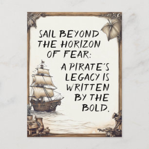 Carte Postale Mots de motivation pour la vie de pirate