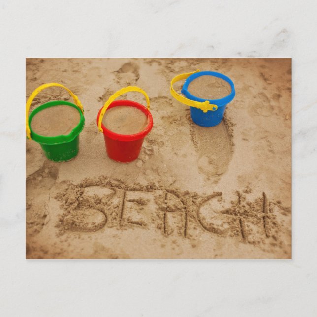 Carte Postale Mots De Sable De Plage (Devant)