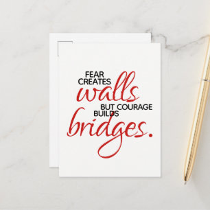 Carte Postale Mots Inspirants Courage Construit Des Ponts
