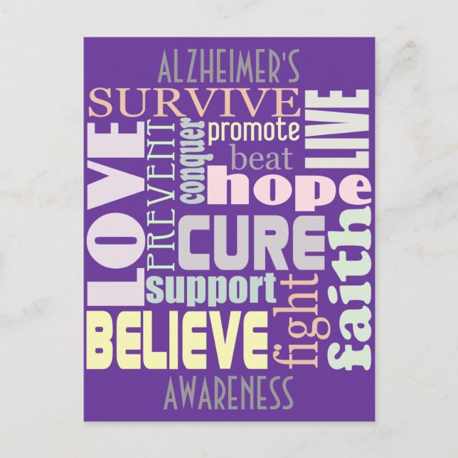 Carte postale Mots inspirants d'Alzheimer (Devant)