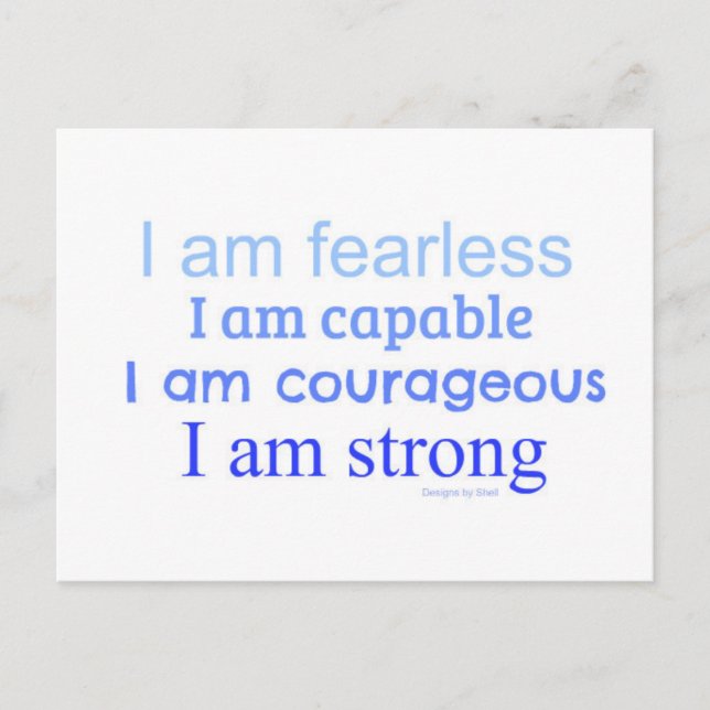 Carte Postale Mots motivationnels d'affirmation (Devant)